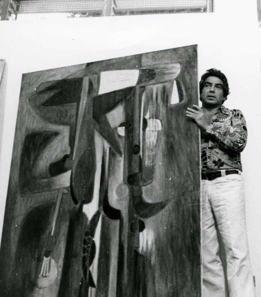 Oswaldo Vigas at&amp;nbsp;his studio Caracas, Venezuela&amp;nbsp;ca. 1970.