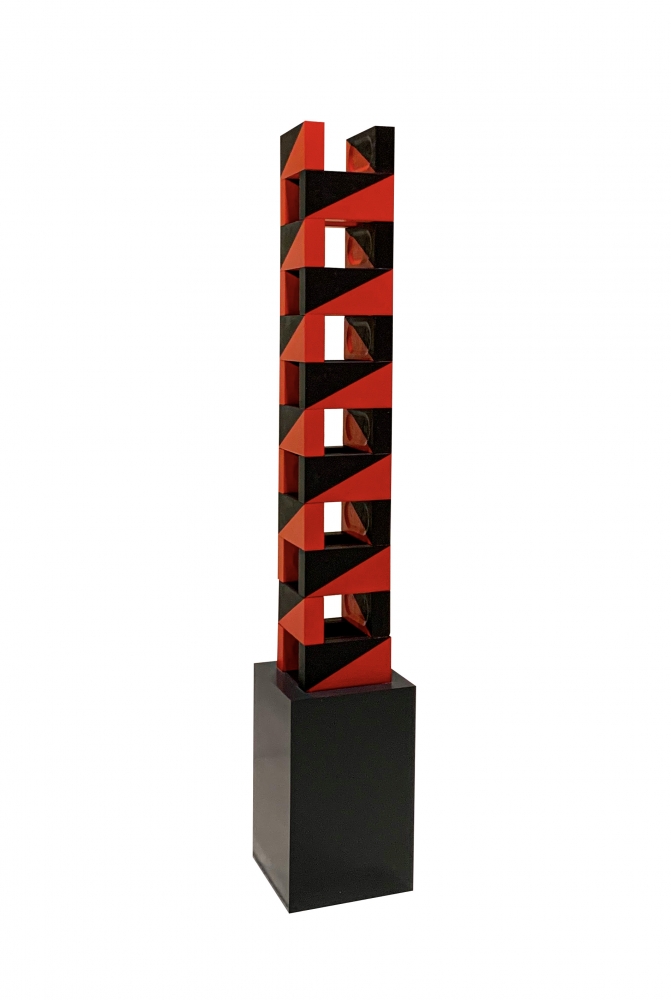 Patrick Hamilton
Columna #2, 2020
Ladrillos refractarios, acr&amp;iacute;lico y base madera
185 x 32 x 32 cm
&amp;Uacute;nica