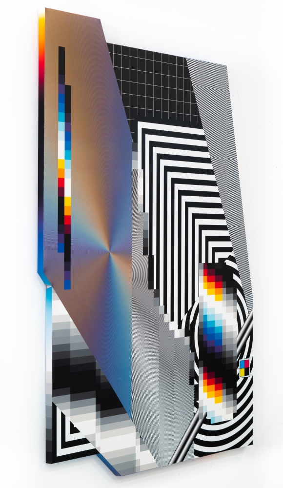 Felipe Pantone

Optichromie MSS, 2019

Enamel and UV paint on aluminum composite panel

200h x 152w x 5d cm
78 94/127h x 59 107/127w x 1 123/127d in

Unique

&amp;nbsp;

SOLD